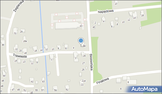 Bielsko-Biała, Trawiasta, 2, mapa Bielsko-Białej
