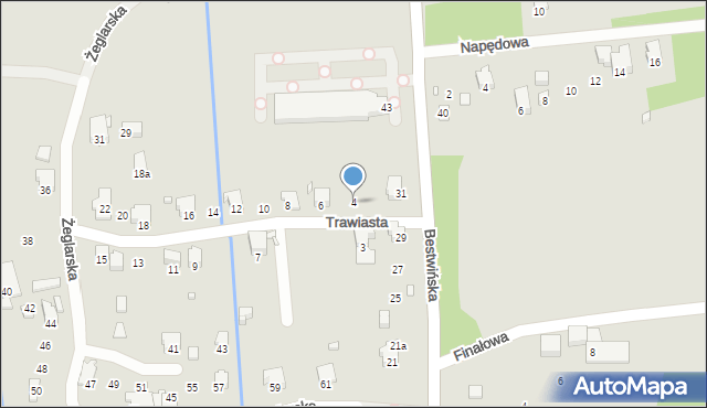 Bielsko-Biała, Trawiasta, 4, mapa Bielsko-Białej