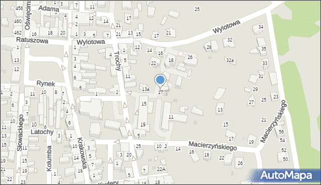 Bieruń, Trochy Jana, ks., 17, mapa Bieruń