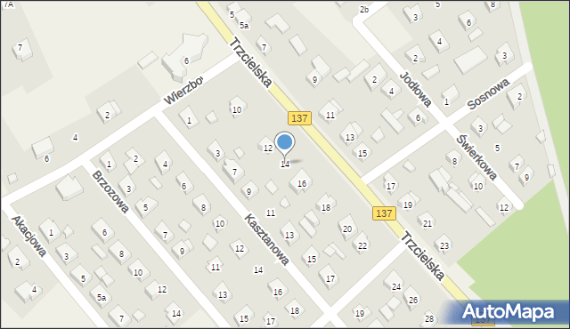 Bobowicko, Trzcielska, 14, mapa Bobowicko