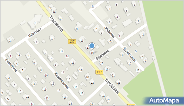 Bobowicko, Trzcielska, 15, mapa Bobowicko