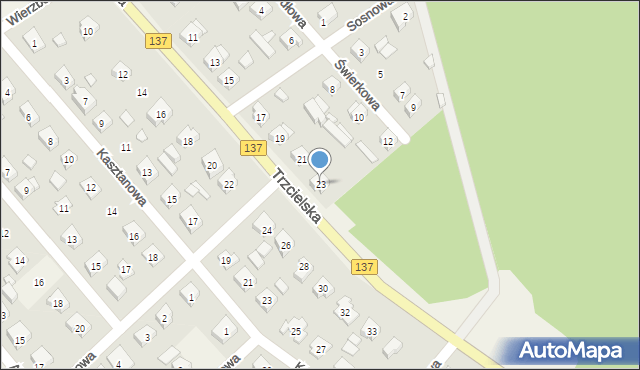 Bobowicko, Trzcielska, 23, mapa Bobowicko