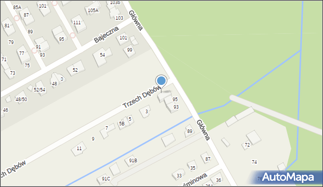 Bobrowiec, Trzech Dębów, 1, mapa Bobrowiec