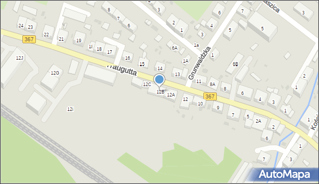 Boguszów-Gorce, Traugutta Romualda, gen., 12B, mapa Boguszów-Gorce