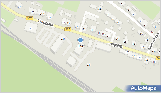 Boguszów-Gorce, Traugutta Romualda, gen., 12G, mapa Boguszów-Gorce