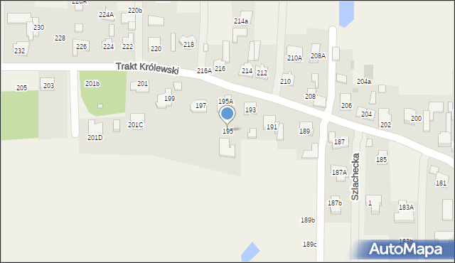 Borzęcin Duży, Trakt Królewski, 195, mapa Borzęcin Duży