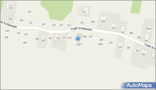 Borzęcin Duży, Trakt Królewski, 273, mapa Borzęcin Duży