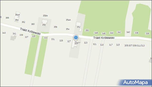 Borzęcin Duży, Trakt Królewski, 325, mapa Borzęcin Duży