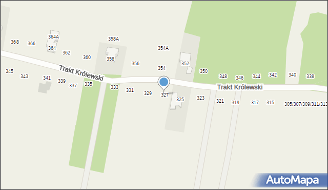 Borzęcin Duży, Trakt Królewski, 327, mapa Borzęcin Duży