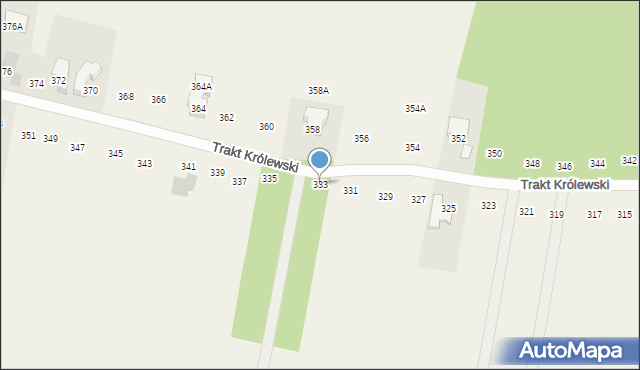 Borzęcin Duży, Trakt Królewski, 333, mapa Borzęcin Duży