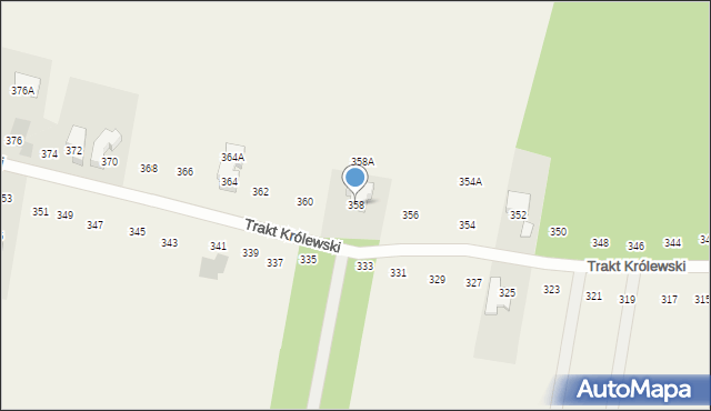 Borzęcin Duży, Trakt Królewski, 358, mapa Borzęcin Duży