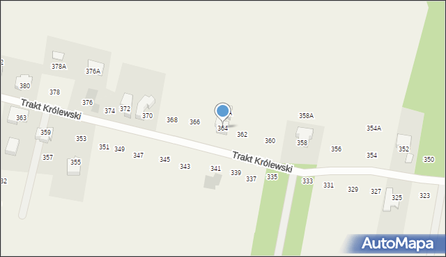 Borzęcin Duży, Trakt Królewski, 364, mapa Borzęcin Duży