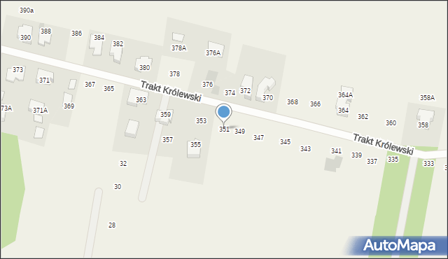 Borzęcin Mały, Trakt Królewski, 351, mapa Borzęcin Mały