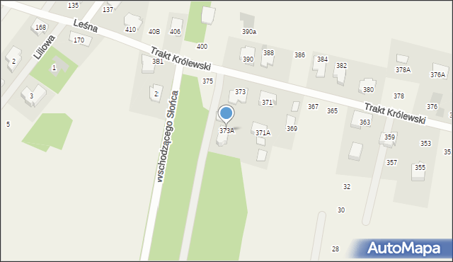 Borzęcin Mały, Trakt Królewski, 373A, mapa Borzęcin Mały