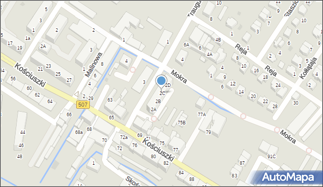 Braniewo, Traugutta Romualda, gen., 2C, mapa Braniewo