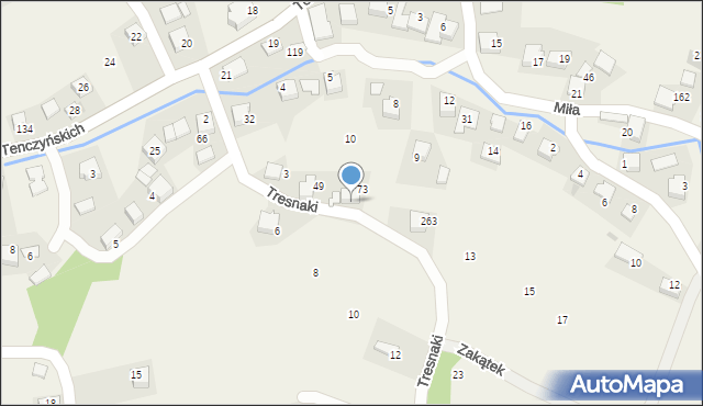 Brzoskwinia, Tresnaki, 7, mapa Brzoskwinia