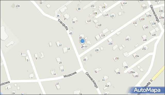 Brzozów, Traugutta Romualda, gen., 47, mapa Brzozów