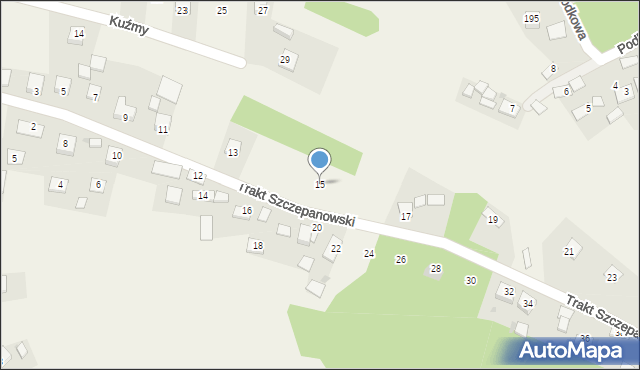 Bucze, Trakt Szczepanowski, 15, mapa Bucze