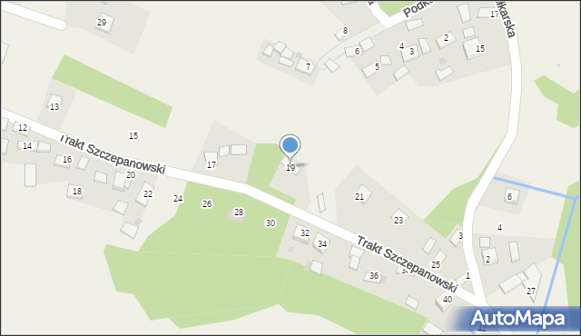 Bucze, Trakt Szczepanowski, 19, mapa Bucze