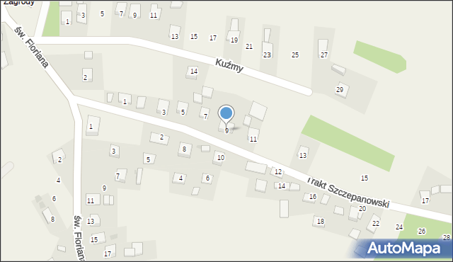 Bucze, Trakt Szczepanowski, 9, mapa Bucze