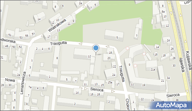 Bydgoszcz, Traugutta Romualda, gen., 14, mapa Bydgoszczy