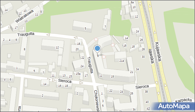 Bydgoszcz, Traugutta Romualda, gen., 9, mapa Bydgoszczy