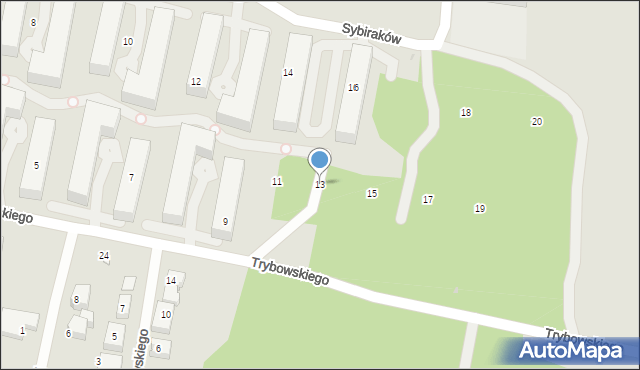 Bydgoszcz, Trybowskiego Zygmunta, ks., 13, mapa Bydgoszczy