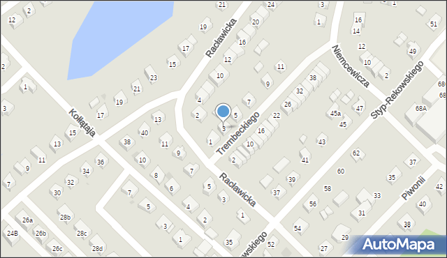 Bytów, Trembeckiego Stanisława, 3, mapa Bytów