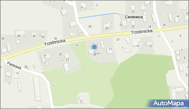 Cerekwica, Trzebnicka, 19, mapa Cerekwica