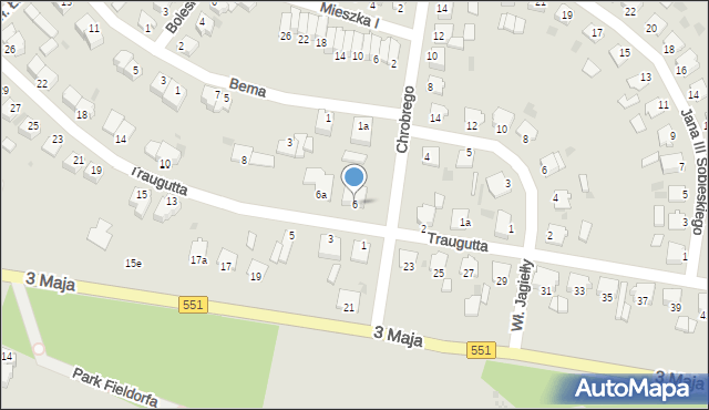 Chełmża, Traugutta Romualda, gen., 6, mapa Chełmża