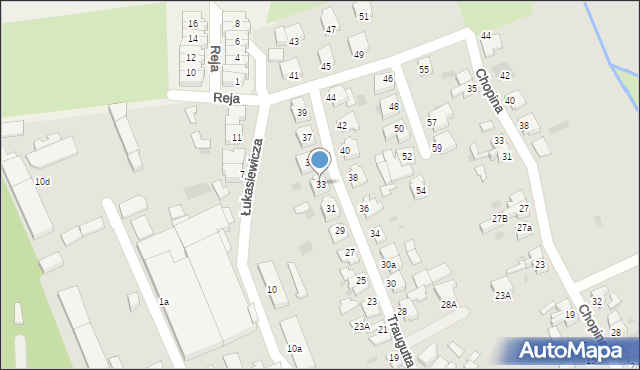 Chodzież, Traugutta Romualda, gen., 33, mapa Chodzież