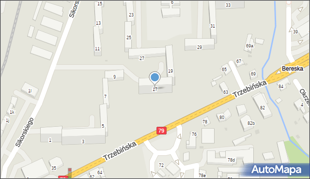 Chrzanów, Trzebińska, 17, mapa Chrzanów