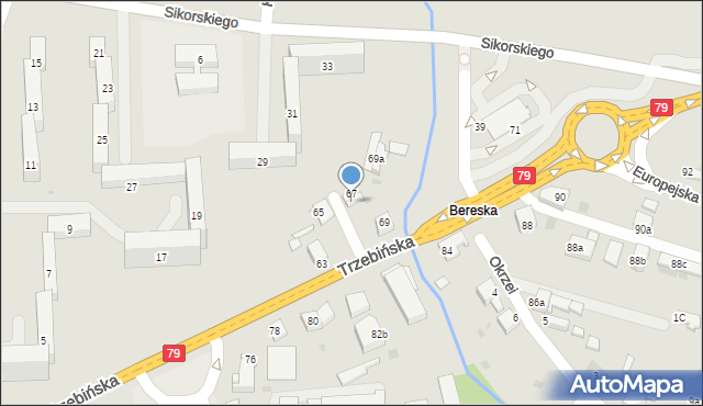 Chrzanów, Trzebińska, 67a, mapa Chrzanów