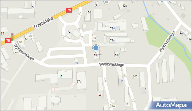 Chrzanów, Trzebińska, 78c, mapa Chrzanów