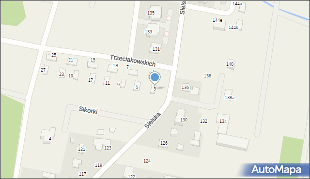 Chylice-Pólko, Trzeciakowskich Witolda i Zofii, 3, mapa Chylice-Pólko