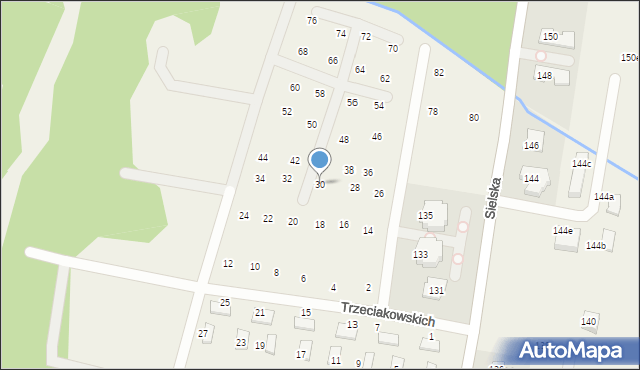 Chylice-Pólko, Trzeciakowskich Witolda i Zofii, 30, mapa Chylice-Pólko