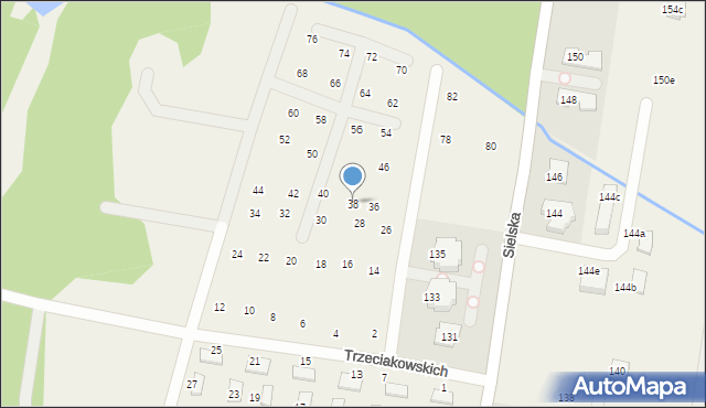 Chylice-Pólko, Trzeciakowskich Witolda i Zofii, 38, mapa Chylice-Pólko