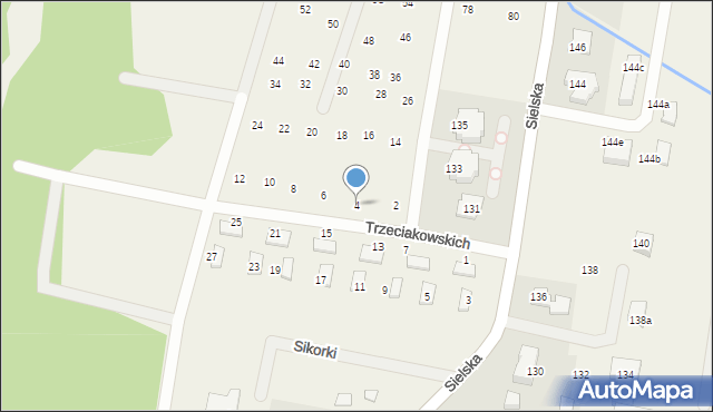 Chylice-Pólko, Trzeciakowskich Witolda i Zofii, 4, mapa Chylice-Pólko