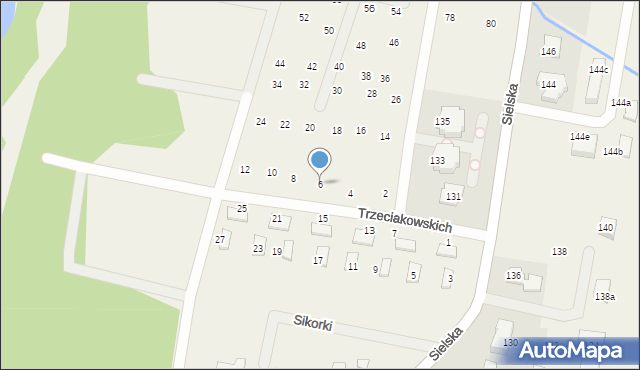 Chylice-Pólko, Trzeciakowskich Witolda i Zofii, 6, mapa Chylice-Pólko