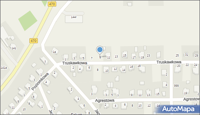 Cisew, Truskawkowa, 9, mapa Cisew