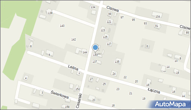 Cisiec, Trakt Cesarski, 133, mapa Cisiec