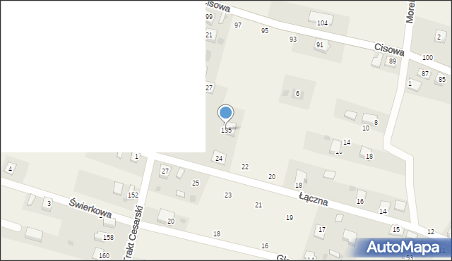 Cisiec, Trakt Cesarski, 135, mapa Cisiec