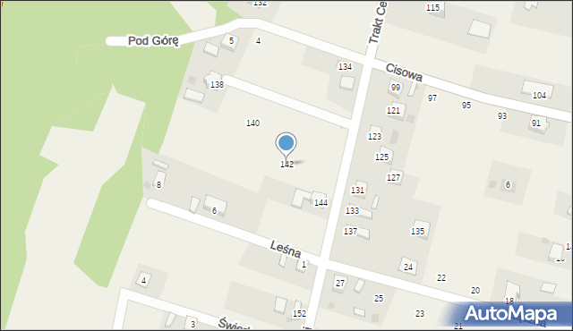 Cisiec, Trakt Cesarski, 142, mapa Cisiec