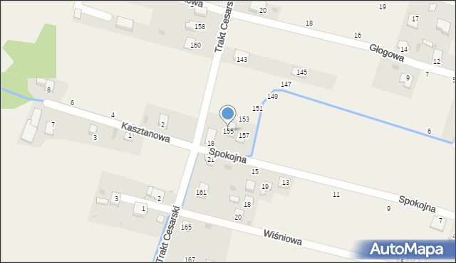 Cisiec, Trakt Cesarski, 155, mapa Cisiec
