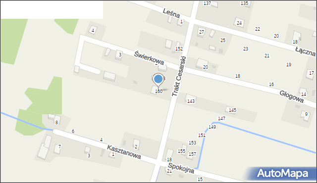 Cisiec, Trakt Cesarski, 160, mapa Cisiec