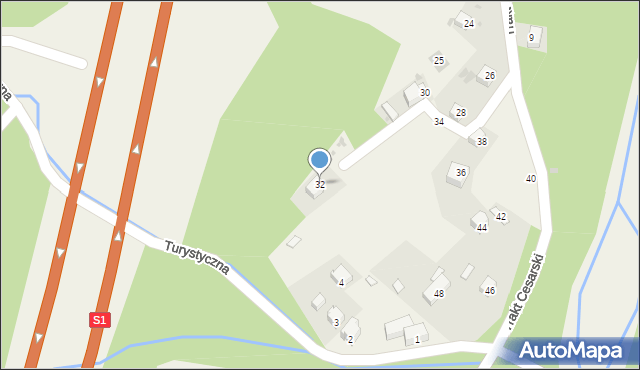 Cisiec, Trakt Cesarski, 32, mapa Cisiec