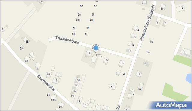 Czarków, Truskawkowa, 9, mapa Czarków