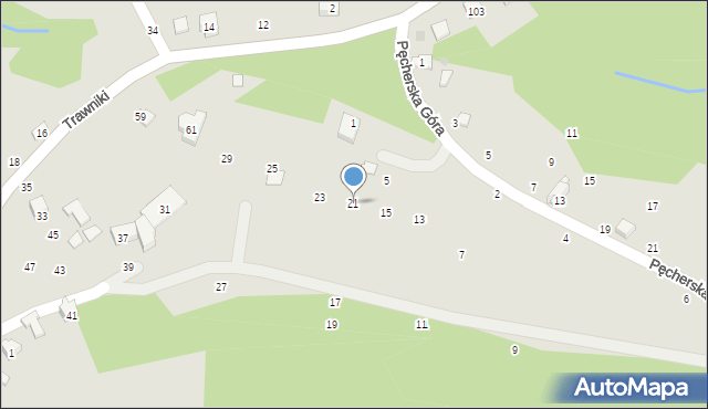 Czchów, Trawniki, 21, mapa Czchów