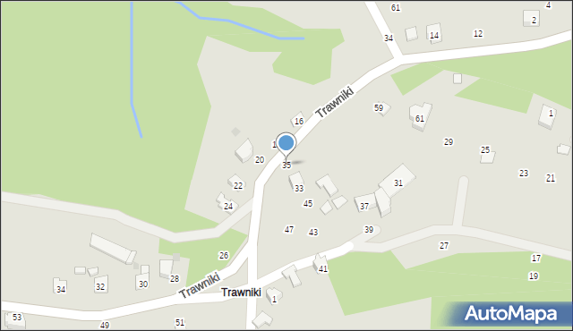 Czchów, Trawniki, 35, mapa Czchów