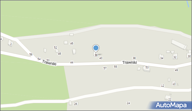 Czchów, Trawniki, 36, mapa Czchów
